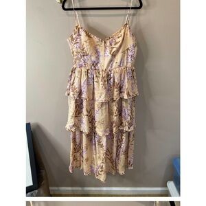 House of Harlow - Revolve Floral Corset Ruffle Tiered Midi Dress